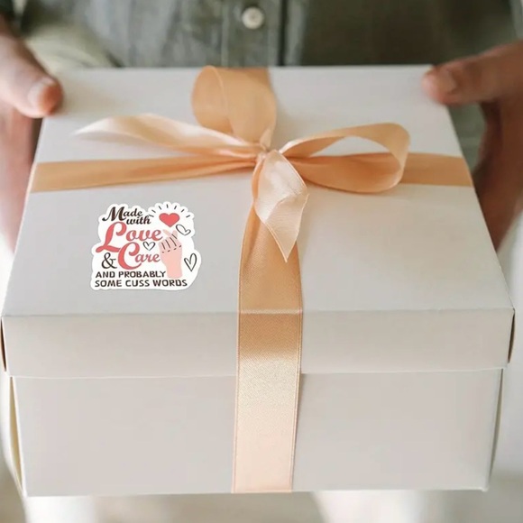 500 “Made With Love and Care and Probably Some Cuss Words” Stickers - Picture 5 of 6